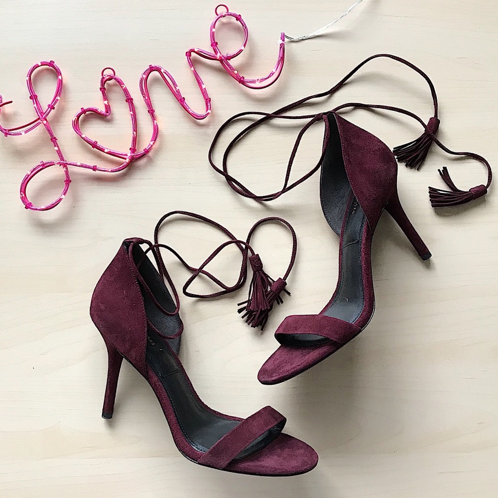 Michael kors rosemary burgundy laceup suede sandal - Picture 3 of 5